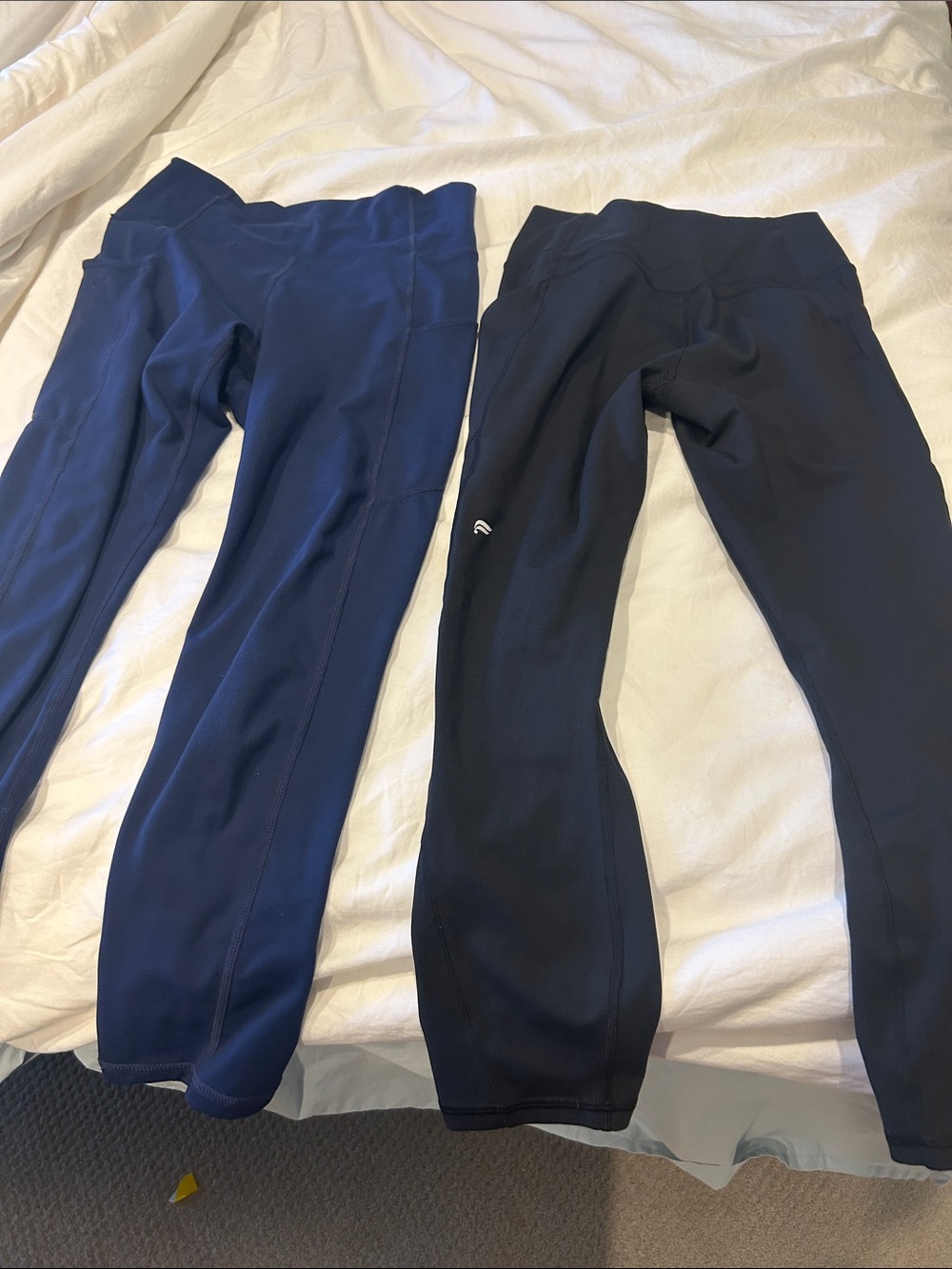 2 Fabletics women cropped w/ pockets Leggings - Navy and Black